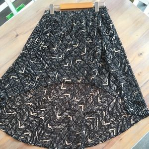 Hi-low sheer Black and Tan skirt